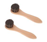 SEWACC Lot de 2 Brosses de Bain à Poils Doux pour Petits Animaux - 4 Pouces Manche en Bois de Hêtre Brosse Nettoyante pour Hamsters Cochons D’Inde et Lapins Outil de Toilettage Doux