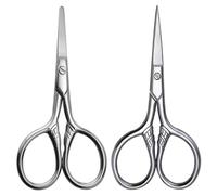SEWACC Lot de 2 Ciseaux à Sourcils en Acier Inoxydable Petits Ciseaux de Toilettage pour Moustache et Barbe et Poils du Visage Précis et Sécurisés pour Homme Utilisation Mobile