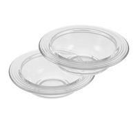 SEWACC Lot de 2 Coupelles en Verre Transparent 9,5 Cm pour Chauffe-Cire, Plat à Fondre Parfumé Résistant la Chaleur, Récipient de Rechange pour Fondants D’aromathérapie à Domicile