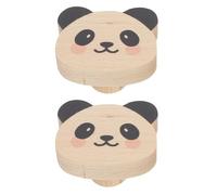 SEWACC Lot de 2 Crochets Muraux en Bois Massif sans Perçage, Motif Panda, Crochets de Porte Décoratifs pour Rangement Vêtements, Chapeaux et Paquet, Fixation Adhésive, pour Chambre