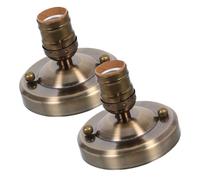 SEWACC Lot de 2 Douilles Rétro en Aluminium pour Ampoule E27, Support Mural Vintage Vert Patiné, Remplacement pour Applique Murale Chambre, Salon et Couloir, Accessoire D’éclairage