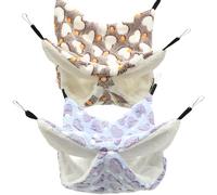 SEWACC Lot de 2 Hamacs Suspendus pour Hamsters 34X34 CM Lits Doubles en Tissu Doux et Chaud Hamacs Décoratifs pour Petits Animaux Accessoires pour Rats Cochons D’Inde et Rongeurs