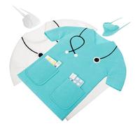 SEWACC Lot de 2 Housses Décoratives en Feutre Non Tissé pour Bouteille de Vin Style Blouse d'Infirmière Blanc et Bleu Lac Paquet Présent pour Transport et Cérémonie de Vin