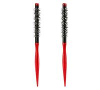 SEWACC Lot de 2 mini brosses à friser brosse ronde pour brushing - peigne à friser de voyage - peigne de coiffage à poils en nylon pour cheveux courts femmes et coiffures masculines.