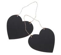 SEWACC Lot de 2 Mini Tableaux Noirs Doubles Faces de Cœur 18X16 CM Panneaux à Craie Réutilisables pour Décoration Maison Mariage et Fête Suspendus pour Messages et Pense-Bêtes