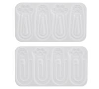 SEWACC Lot de 2 moules pour marque-pages en résine : trombones en silicone en forme de patte de chat - trombones en époxy pour scrapbooking - cadeau DIY pour les amoureux des livres