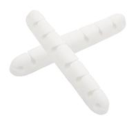 SEWACC Lot de 2 Organiseurs de Câble de Bureau Adhésifs en Silicone Souple 8 Emplacements pour Gestion de Câbles Clips Range-fil Blanc Cr08 Support Compact pour Maison et Bureau Maintien