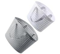 SEWACC Lot de 2 Paniers de Rangement Creux en Plastique Poignées Taille Petite Blanche et Moyenne Grise Organisateur Polyvalent pour Salle de Bain et Buanderie Bac à Linge Léger et