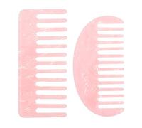 SEWACC Lot de 2 Peignes à Cheveux en Fibres D’Acétate Peigne à Dents Larges et Couleur Rose Démêlant Doux pour Cheveux Mouillés et Secs Accessoires Coiffure Pratiques pour Femmes Usage