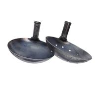 SEWACC Lot de 2 Pelles à Tamis en Métal 23 CM Poignée Verticale Outil Portatif pour Tamiser la Boue et Ramasser Déchets Pelle à Litière Robuste pour Jardinage et Entretien Extérieur