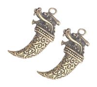 SEWACC Lot de 2 Pendentifs Porte-clés en Laiton Vieilli Style Rétro, Décorations DIY pour Porte-clefs, Accessoires Créatifs pour Fabrication de Bijoux et Artisanat Dragon, Petite Taille