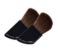 SEWACC Lot de 2 Pinceaux à Blush à Manche Oblique en Corne Synthétique Poils Naturels de Cheval Applicateurs pour Maquillage Poudre et Fond de Teint pour Usage Portable et Voyage
