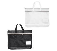 SEWACC Lot de 2 Pochettes A3 en Nylon avec Poignée Grosse Capacité Fermeture Éclair Pochette Filet Résistante à L’Abrasion pour Rangement Documents Affiches et Fournitures Scolaires