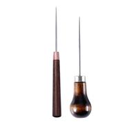 SEWACC Lot de 2 poinçons en bois faits à la main - Outil de restauration de poinçon, poinçon, poinçon, poinçon, couture, épingles en cuir, outils de travail avec poignée en bois, aiguilles, réparation