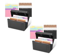 SEWACC Lot de 2 Sets de Sets de Organiseurs de Cartes de Bureau en Papier Noir Intercalaires et Anneaux Métalliques pour Classement Polyvalent en Salle de Classe ou Bureau