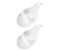 SEWACC Lot de 2 Supports de Cuillère en Silicone Alimentaire Tapis de Cuillère Motif Marbre Résistant à la Chaleur Compact Cuisine Maison et Restaurant