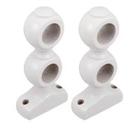 SEWACC Lot de 2 Supports Muraux en Bois Massif Blanc pour Tringle à Rideaux Double, Fixation Robuste pour Tringles Diamètre 28 Mm, Compatible Décoration Maison et Bureau, Support Équerre