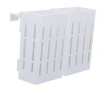 SEWACC Lot de 2 Supports Suspendus Blancs pour Plantes Aquatiques d'Aquarium avec 15 Crochets Paniers en Plastique Ajourés pour Pots de Plantation Adaptés à la Culture Hydroponique et