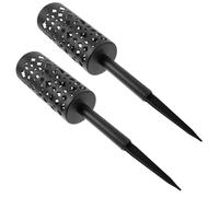 SEWACC Lot de 2 Vases Funéraires Creux en Résine pour Fleurs Artificielles, Décoration Cimetière et Pelouse Extérieure, Conception Aérée Anti-sur-arrosage, Porte-Fleurs Commémoratif Solide