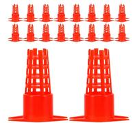 SEWACC Lot de 20 Cages D’Élevage de Reines D’Abeilles en Plastique Protecteurs de Cellules Royales Double Pointe Bases D’Incubation Solide pour Apiculture Sécurisée et Surveillance des