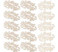SEWACC Lot De 20 Découpes En Bois « Joyeux Noël » Étiquettes Décoratives Artisanales Inachevées Mots En Bois Lettres Ornements Pour Sapin De Noël