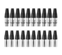 SEWACC Lot de 20 Set de Connecteurs XLR à 3 Broches à Souder, 10 Mâles Broches 10 Femelles Trous, Connecteur Audio pour Microphone et Éclairage DMX, Usage Professionnel, Compatible