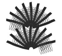 SEWACC Lot de 24 Pinces à Perruques 7 Dents en Métal Noir Clips pour Extensions de Cheveux Peignes Légers et Respirants pour Fixation Sûre de Perruques et Bonnets Filet Accessoires