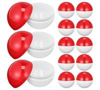 SEWACC Lot de 25 Capsules Rondes Transparentes Vides de 5 Cm pour Distributeurs Automatiques, Billes en Plastique Rouge Et Blanc Réutilisables pour Machines à Pinces Torsadées, Idéales pour Les