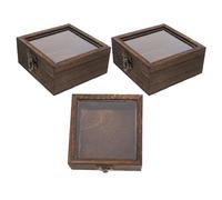 SEWACC Lot de 3 Boîtes Vitrines à Insectes en Bois Naturel 10X10X45 CM Couvercle Transparent Vitrine Carrée pour Lépidoptères Fleurs Séchées et Collection de Souvenirs