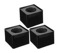 SEWACC Lot de 3 Drapeaux Logo Micro Carrés Noirs en Plastique pour Station de Microphone Portable Support Pied Microphone Accessoires pour Interview et Enregistrement Professionnel