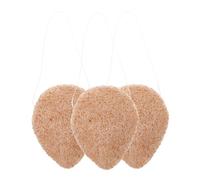 SEWACC Lot de 3 Éponges Nettoyantes Épaisses Visage en Noyaux de Noix Éponges Faciales Exfoliantes Réutilisables Outil de Lavage Doux Nettoyage en Profondeur Gommage