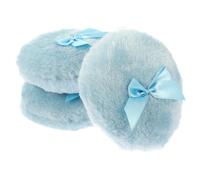 SEWACC Lot de 3 Houppettes de Poudre pour Bébé en Coton 100% Doux Nœud Bleu, Peluche Longue, Appliqué Après le Bain Application Confortable et Précise sur Tout le Corps