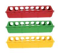 SEWACC Lot de 3 Mangeoires Anti-gaspillage pour Volaille, Fixation sur Cage, Plastique Solide, Dimensions 30x12,5x8 Cm, Alimentation Oiseaux Domestiques, Pigeons et Volailles