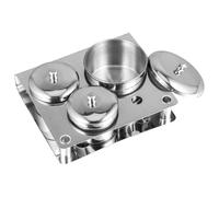 SEWACC Lot de 3 Mini Godets à Ongles en Cristal avec Couvercle Récipient pour Liquide Acrylique et Poudre Format Compact pour Nail Art Professionnel et Utilisation sur Ongles Naturels