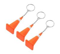 SEWACC Lot De 3 Mini Porte-clés En Forme De Cône De Signalisation, Pendentifs Mignons En Forme De Cône De Construction Avec Anneau Pour De Fête D'anniversaire Sur Thème De