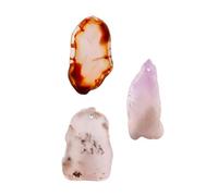 SEWACC Lot de 3 Pendentifs en Agate Naturelle Décorative, Pierres Précieuses Irrégulières Multicolores, Bijoux Ornementaux Féminins pour Soirées et Festivals