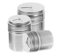 SEWACC Lot de 3 Pots à Épices Multifonctions en Acier Inoxydable Couvercles Perforés Set Petit Moyen et Grand Distributeurs pour Sel Sucre Poivre et Boîte à Cure-Dents la Cuisine