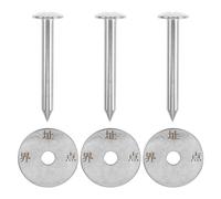 SEWACC Lot de 3 Sets de Clous D’arpentage en Acier Inoxydable 7 Cm Disque, Balises de Jardin Discrètes, Piquets de Marquage Extérieur pour Bornage Précis et Relevés Topographiques