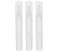 SEWACC Lot de 3 Stylos à Huile Vides 5Ml Transparents Embout en Silicone Stylo à Maquillage à Spirale Rechargeable pour Fond de Teint Soin Nourrissant Vernis à Ongles Accessoire de