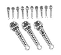 SEWACC Lot De 30 Breloques Microphone Pendantes En Alliage Antique, Mini Breloques Musicales Argentées, Accessoires Diy Pour Bracelets Et Colliers, Idées De Création Bijoux Vintage, Présent Original