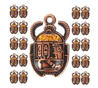 SEWACC Lot de 30 Breloques Scarabées en Métal 26x16mm, Pendentifs Égyptiens Incrustés de Cristaux Orange, Accessoires DIY pour Bracelets, Colliers et Loisirs Créatifs, Charme Scarabée