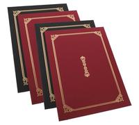 SEWACC Lot de 4 Couvertures de Certificat A4 en Papier Finition Dorée, Protège-Documents Résistants et Décoratifs pour Diplômes, Récompenses et Certificats, Bureau et Maison