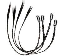 SEWACC Lot de 4 Extensions de Queue de Cheval Tressée Longue Synthétique Douce Couleur Brun Noir pour Femmes Extensions de Cheveux Tressés pour Coiffures Tressées et Décoration
