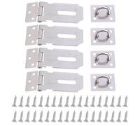 SEWACC Lot de 4 Loquets de Porte en Acier Inoxydable 304 Épaissi Fermoir à Cadenas de Sécurité Compact 36 Vis pour Quincaillerie de Verrouillage et Sécurisation de Portes d'Entrée et