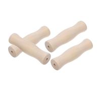 SEWACC Lot de 4 Manches en Bois Massif pour Brosse de Barbecue - Poignées Ergonomiques Antidérapantes 11 CM Accessoires de Barbecue Extérieur pour Ustensiles Cuisine et Nettoyage