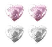 SEWACC Lot de 4 Patchs de Gel Rafraîchissants Yeux en Forme de Cœur Réutilisables Couleurs Rose et Argenté Apaisants Poignées et Ombres Soin Oculaire Relaxant