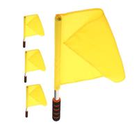 SEWACC Lot de 4 Petits Drapeaux de Signalisation Jaunes Portables et Légers Drapeaux d'Arbitre de Football pour Match et Entraînement Sportif