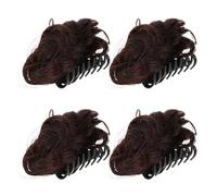 SEWACC Lot de 4 Pinces à Chignon Doubles en Fibre Haute Température Couleur Brun Foncé Petites Pinces à Cheveux pour Chignons Décoiffés Accessoires Coiffure Légers et Confortables
