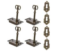 SEWACC Lot de 4 sets de Serrures Vintage pour Placards 54X28 MM en Fer Patiné avec Clés Serrures à Clés pour Meubles Tiroirs et Boîtes à Bijoux Adaptées la Cuisine Salle de Bain et