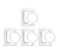 SEWACC Lot de 4 Supports de Tringle à Rideau Rotatifs sans Perçage Fixation Murale Ronde en Plastique Blanc Compatibles Rideaux Décoration Intérieure Installation Facile sans Clous